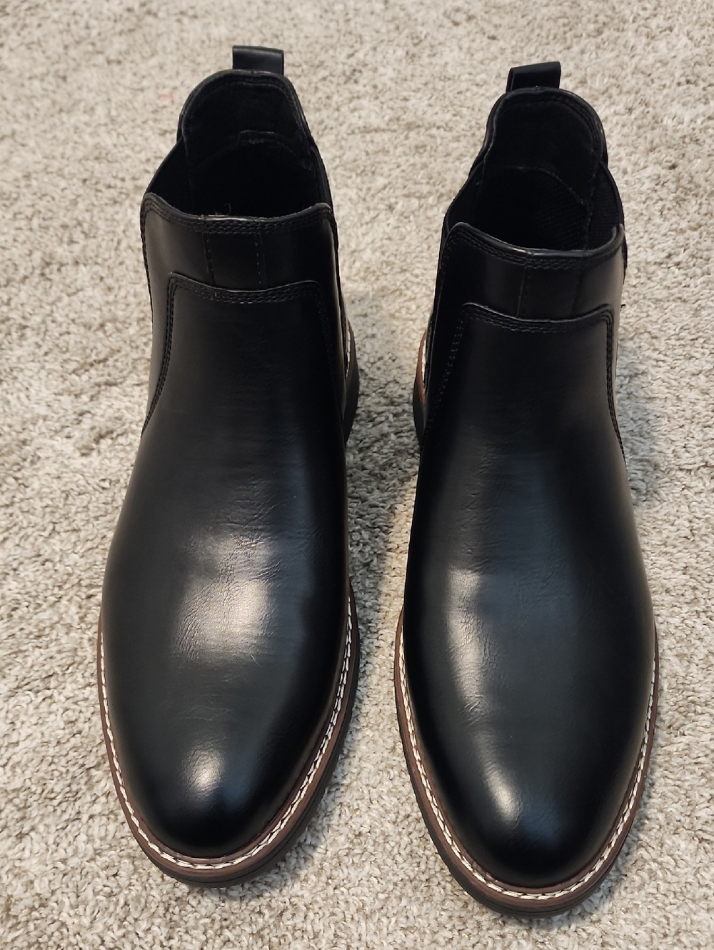 Sonoma Black Chukka Chelsea Boots with Brown Welt Trim